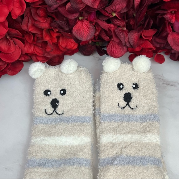 Plush Animal Mocha & Gray Striped Puppy Dog Over the Knee Socks - Picture 9 of 15